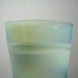 Blown opaline glass vase, Kosta Boda style, vintage Scandinavian design.