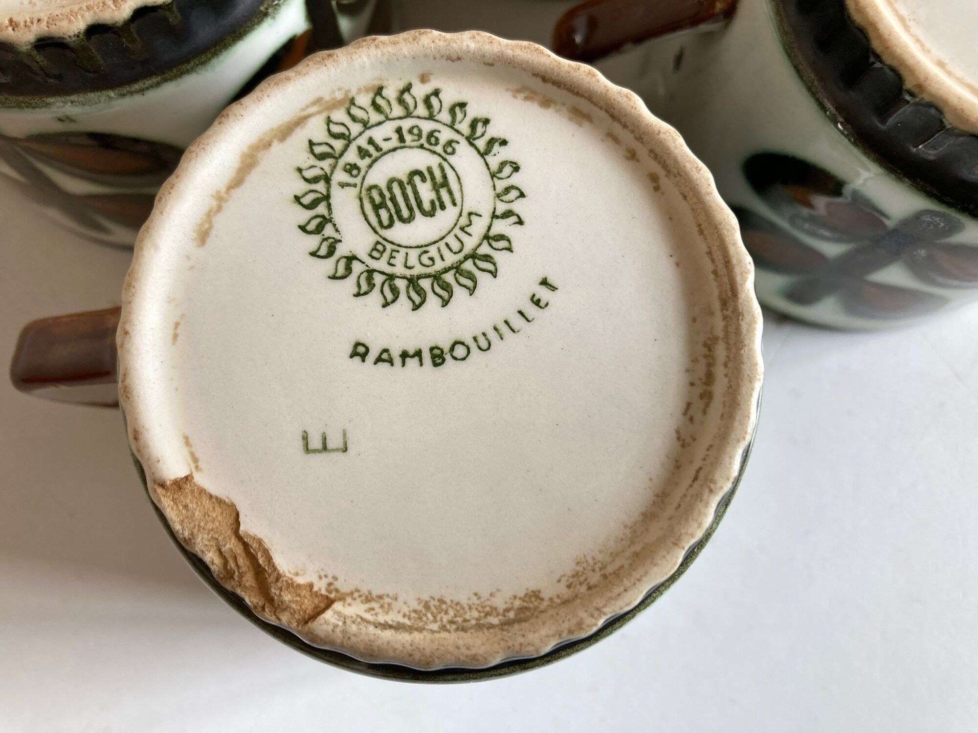 Set of 4 cups of rambouillet 1960 lunches from Boch Belgium