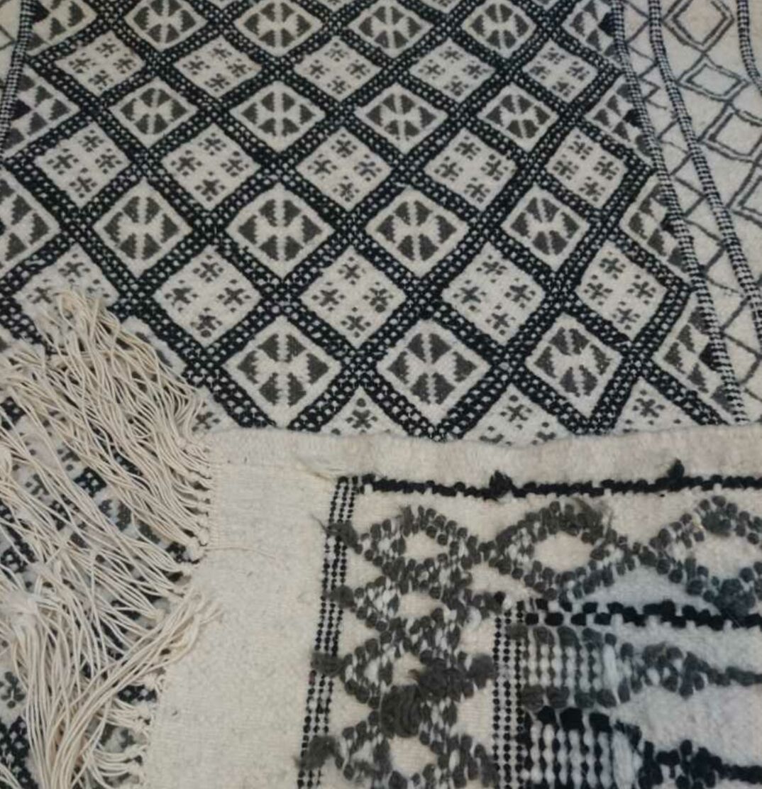 Tapis kilim blanc 155x80cm