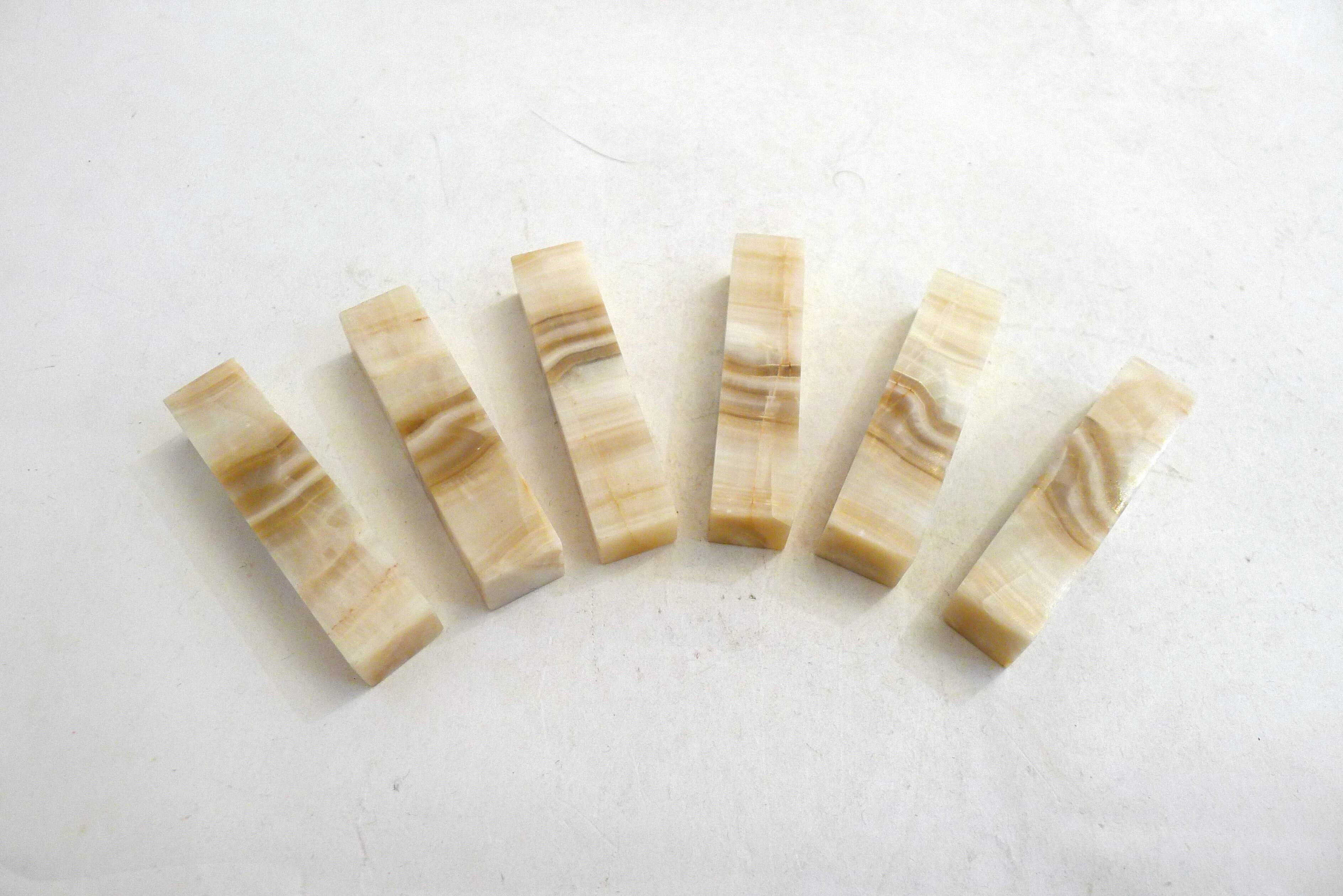 Set of 6 Onyx knife rests
