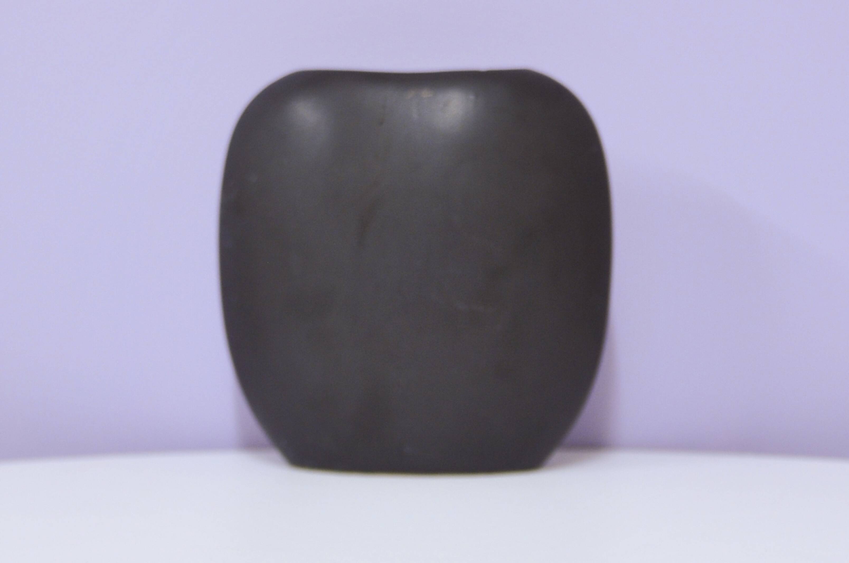 vintage matt black flat vase