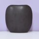 vintage matt black flat vase