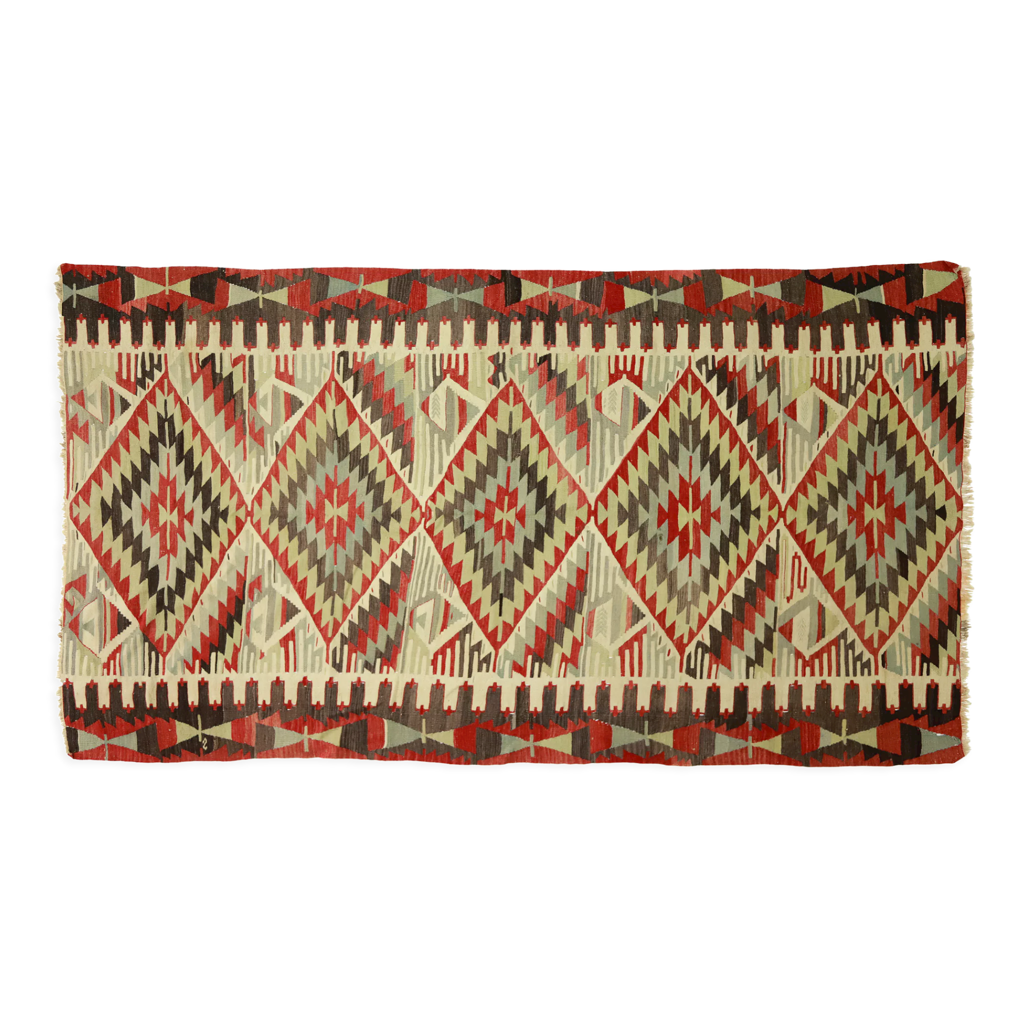 Anatolian handmade kilim rug 290 cm x 161 cm