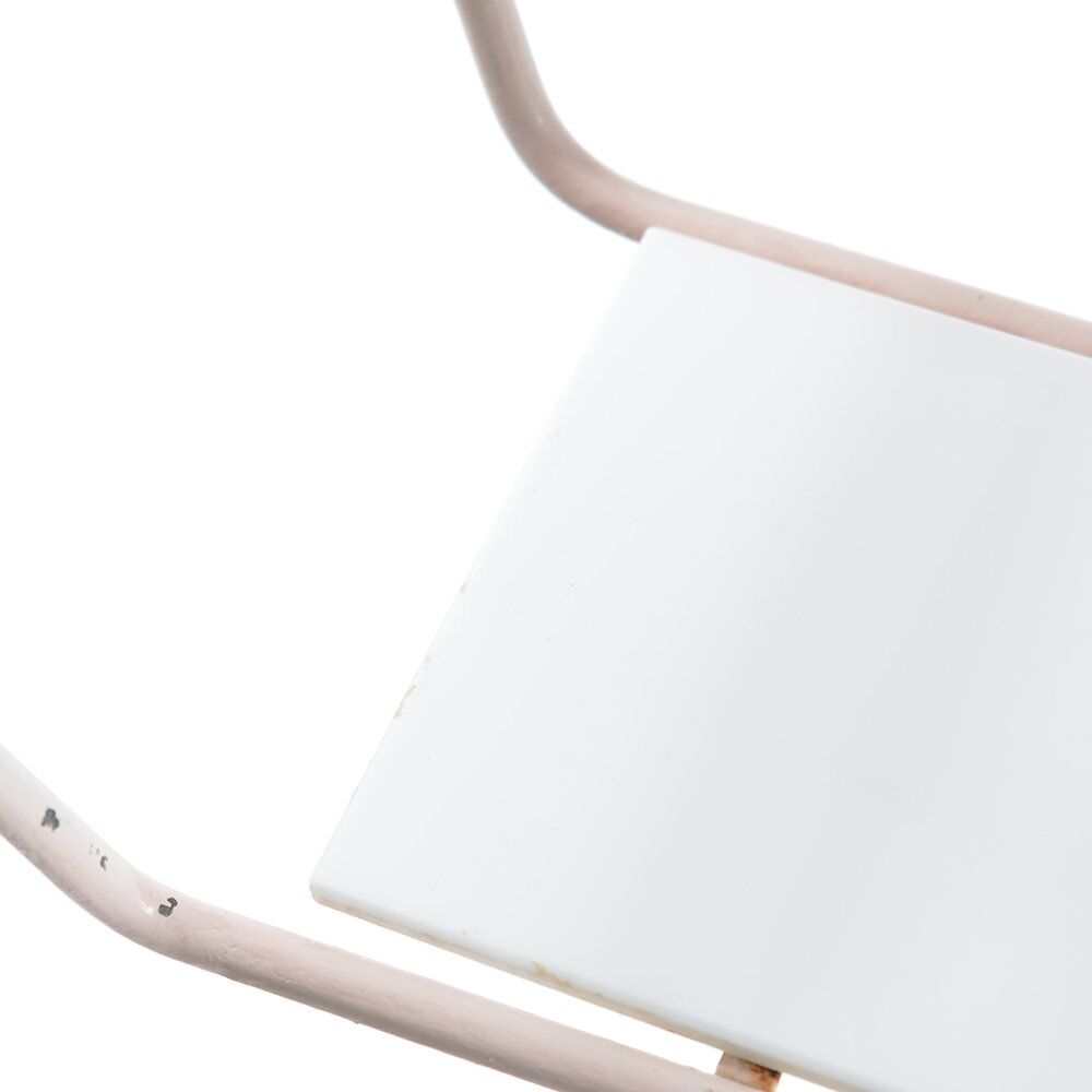 Midcentury Pink Metal Plant Etagere With White Opaline Glass, 1960s
