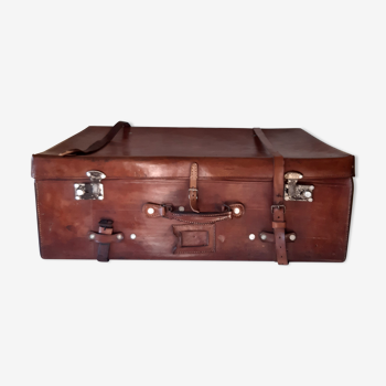 Large leather suitcase
