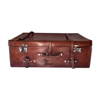 Large leather suitcase