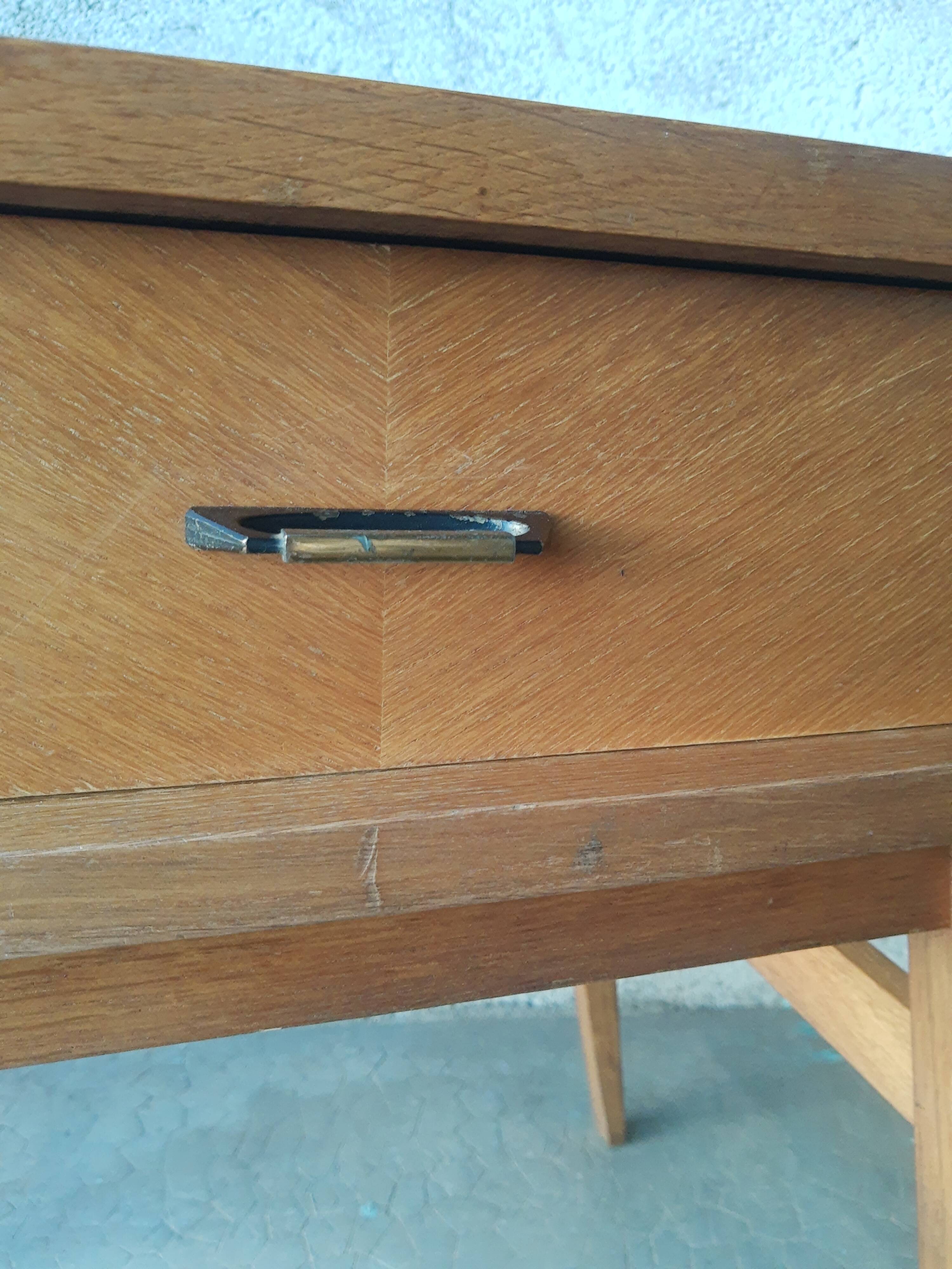 Vintage wooden compass foot bedside table