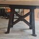 Industrial table top solid oak machine foot cast iron