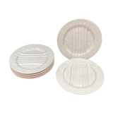 Set of six plates asparagus pale pink color porcelain dimension: D-25cm-