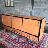 Vintage formica sideboard with sliding doors