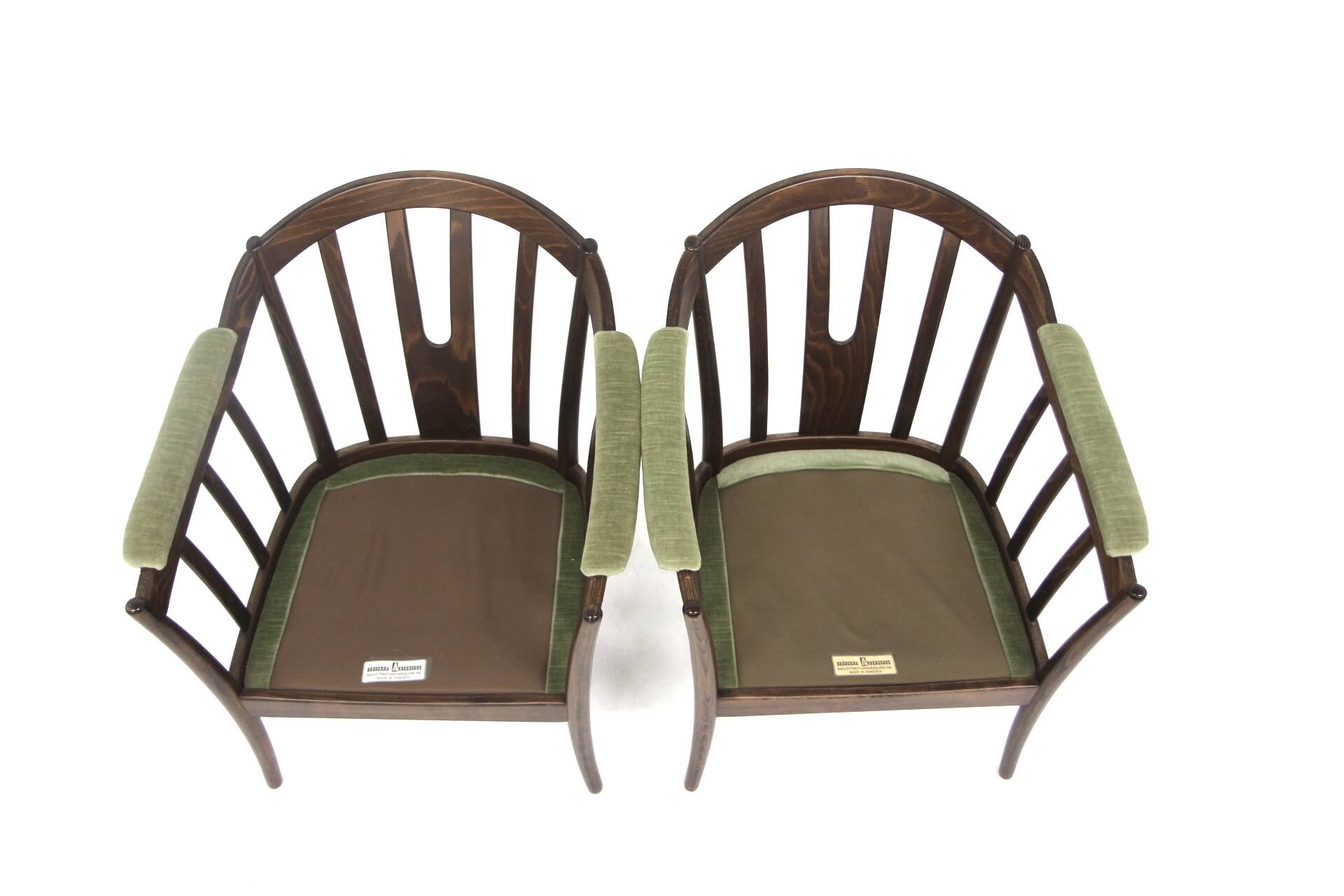 2 fauteuils en velours, Bröderna Andersson, Suède, 1960