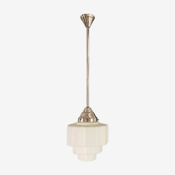 Large opaline skyscraper pendant light