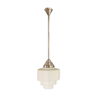 Large opaline skyscraper pendant light