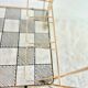 Vintage bar table, side table, glass trays, Eiffel legs.