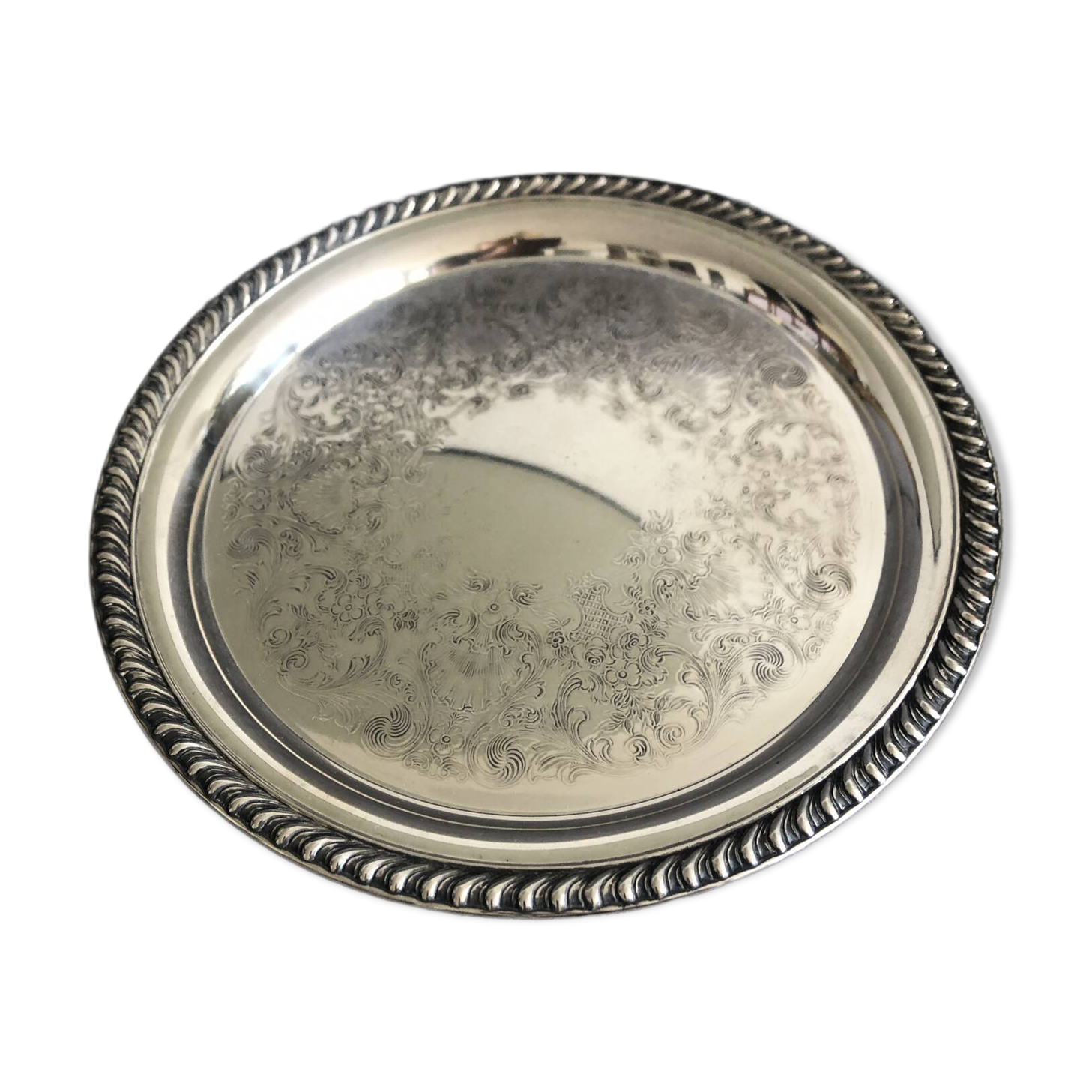 Plateau en argent WM. Rogers diamètre 26 cm comme neuf