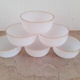 Series of vintage ramekins in white opaline Arcopal