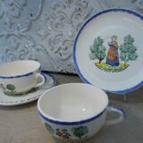 2 cups tea or chocolate St Clément decoration characters