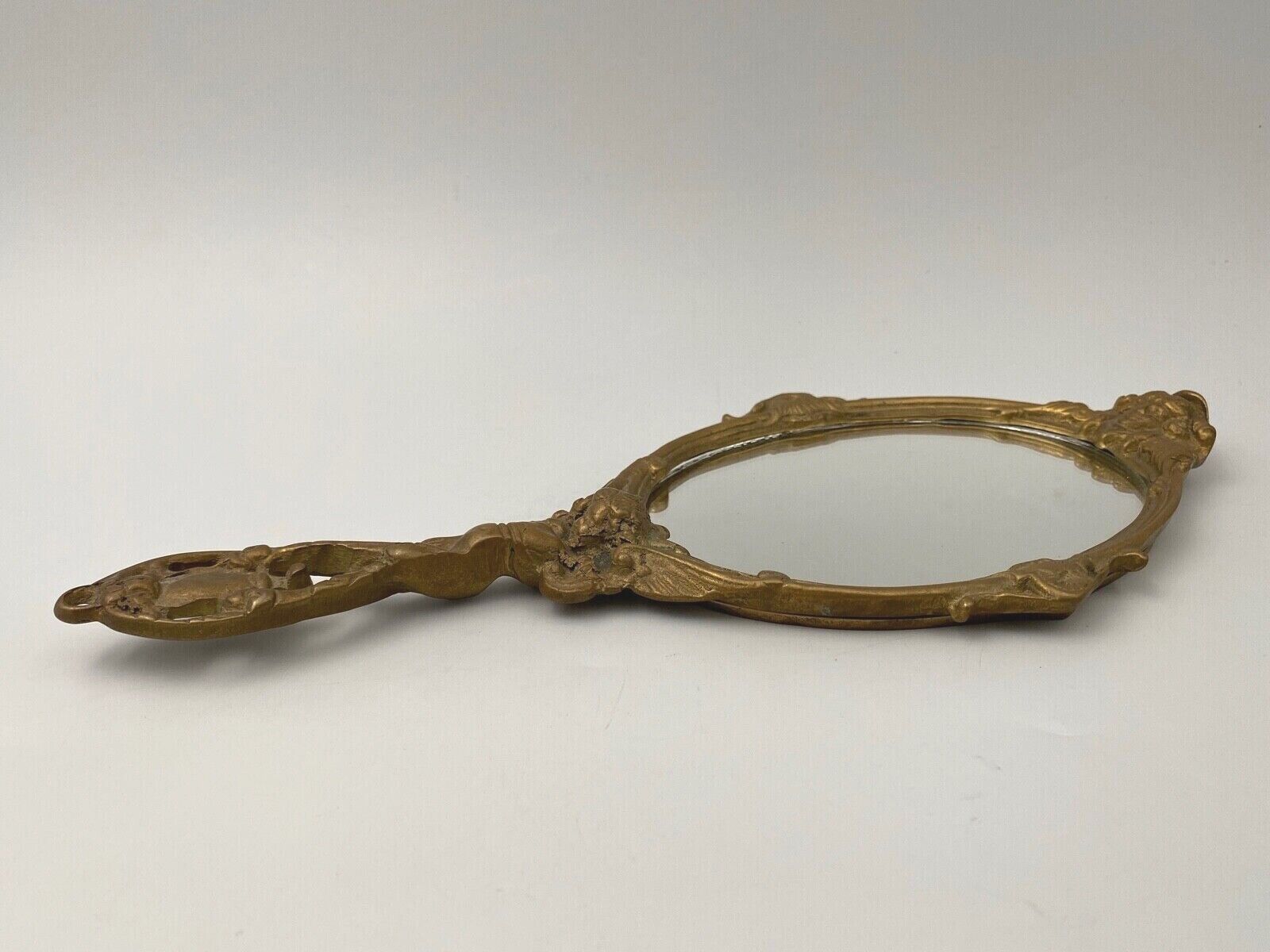 Bronze hand face of the middle XXe decor d'angelot