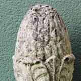 Pair of pine cones in reconstituted stone