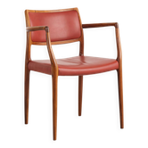 Fauteuil modèle 65 chêne et cuir par Niels O. Møller, Danemark, années 60