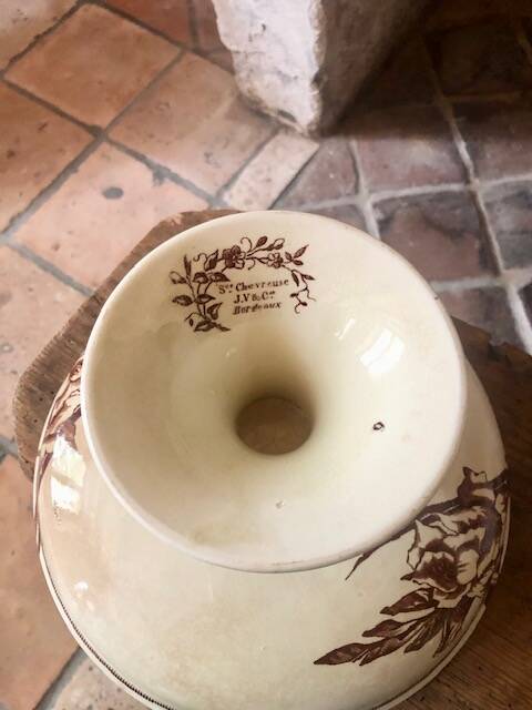 Earthenware compote by Jules Vieillard