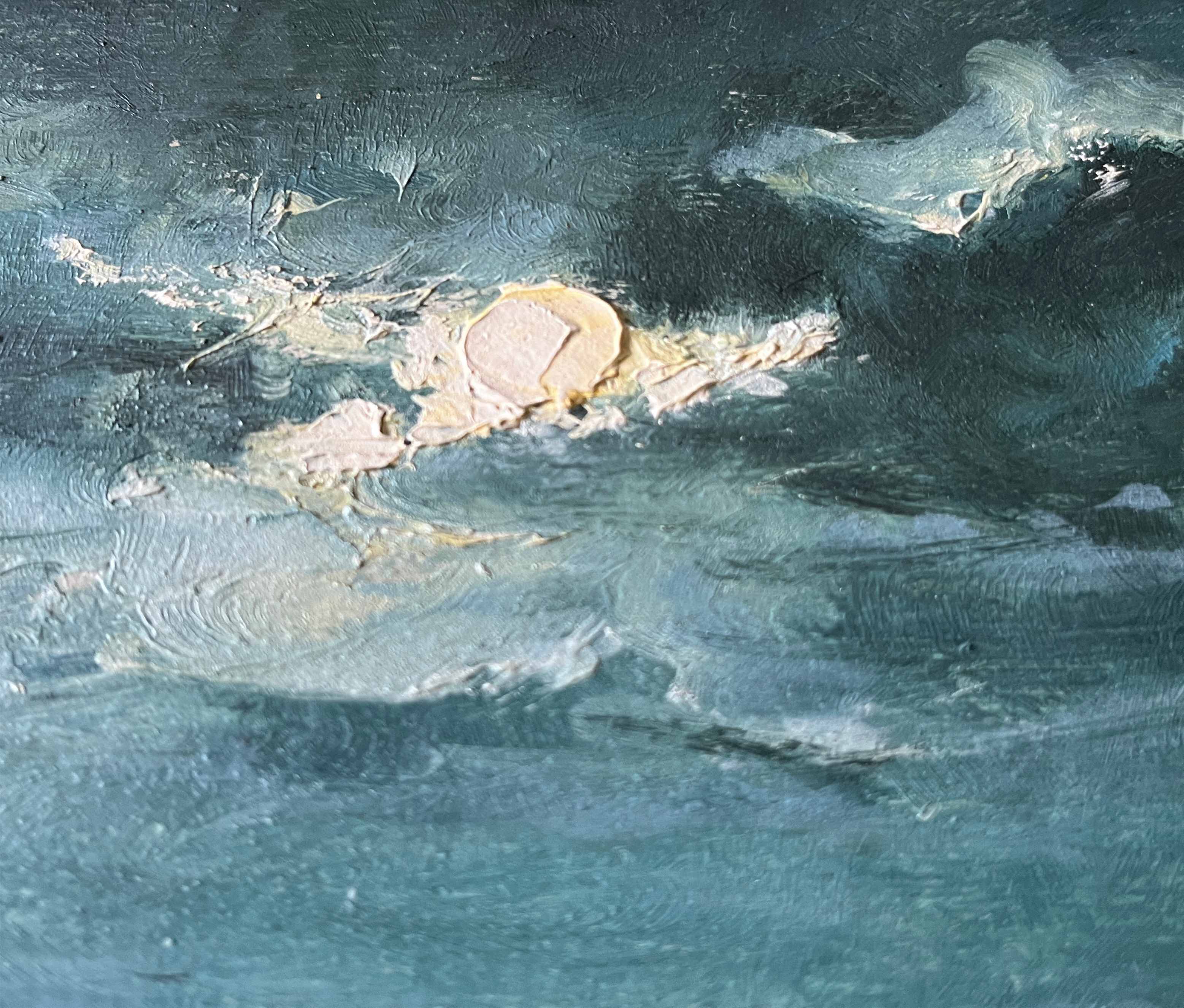 Tableau HSP "clair de lune" Marine signée + cadre (éc. début XX°)