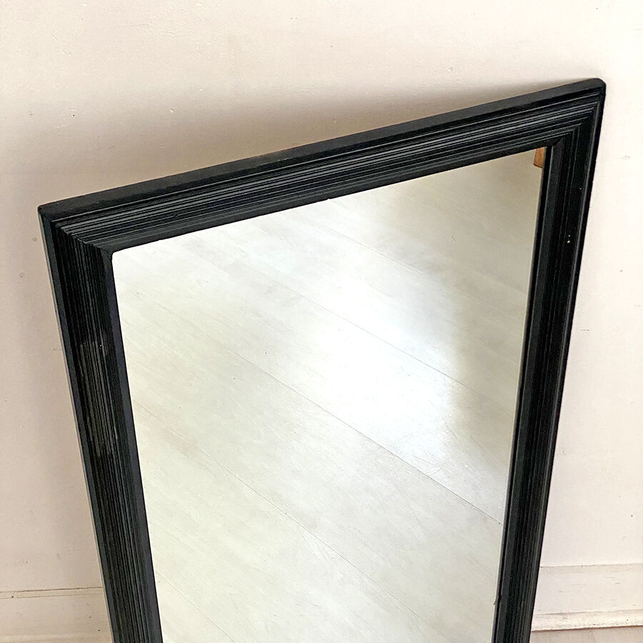 50's black wood mirror