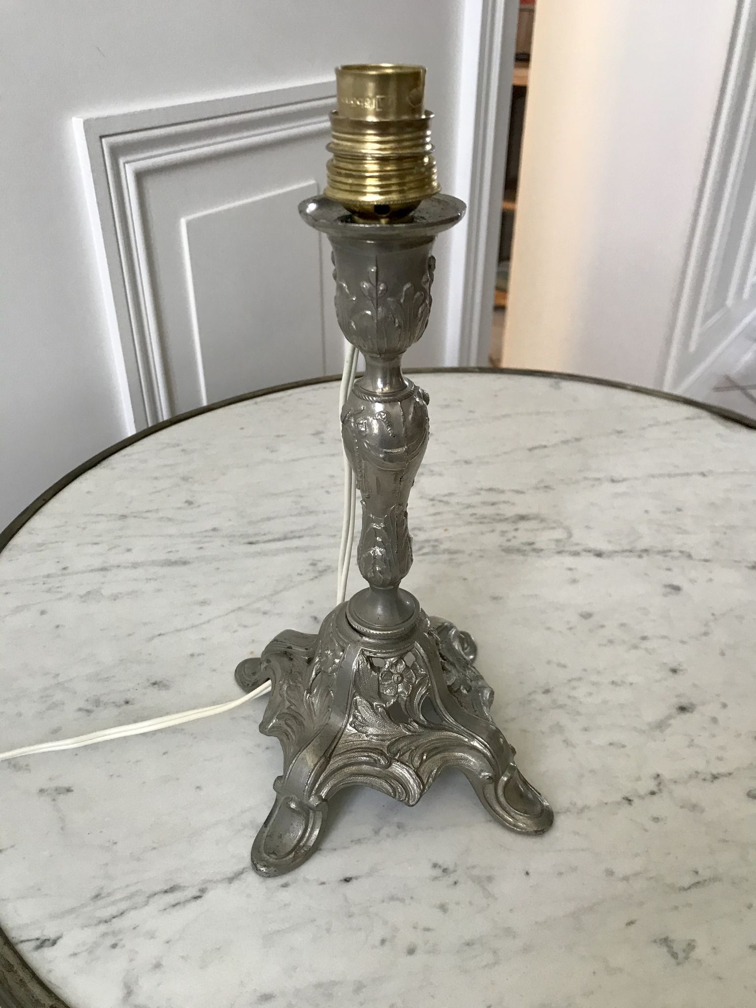 20s chrome brass candlelight legs