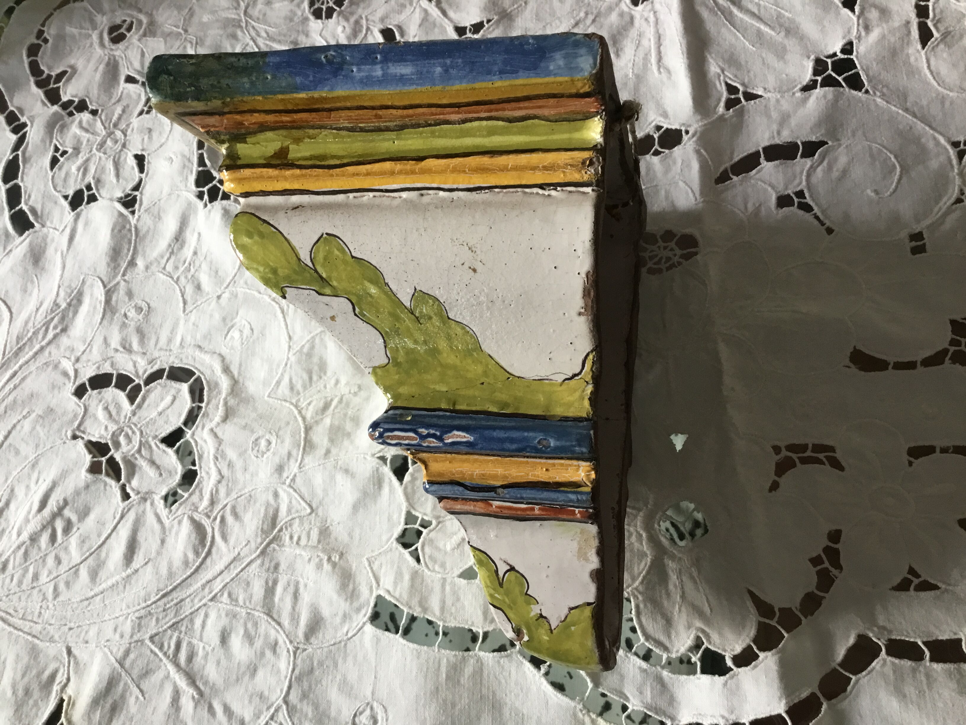 Rustic ceramic wall console