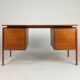 Bureau en teck design danois autoportant Gasvig Møbler vintage milieu du siècle
