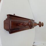Old wall coat rack in solid oak, early 20th century