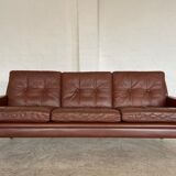 Danish mid-century Svend Skipper cognac 3 person sofa & lounge chair 1960s