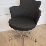 2 fauteuils vintage pivotants en tissu gris de axelson pour garnas 2014 suède