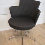 2 vintage swivel armchairs in gray fabric by axelson for garnas 2014 sweden