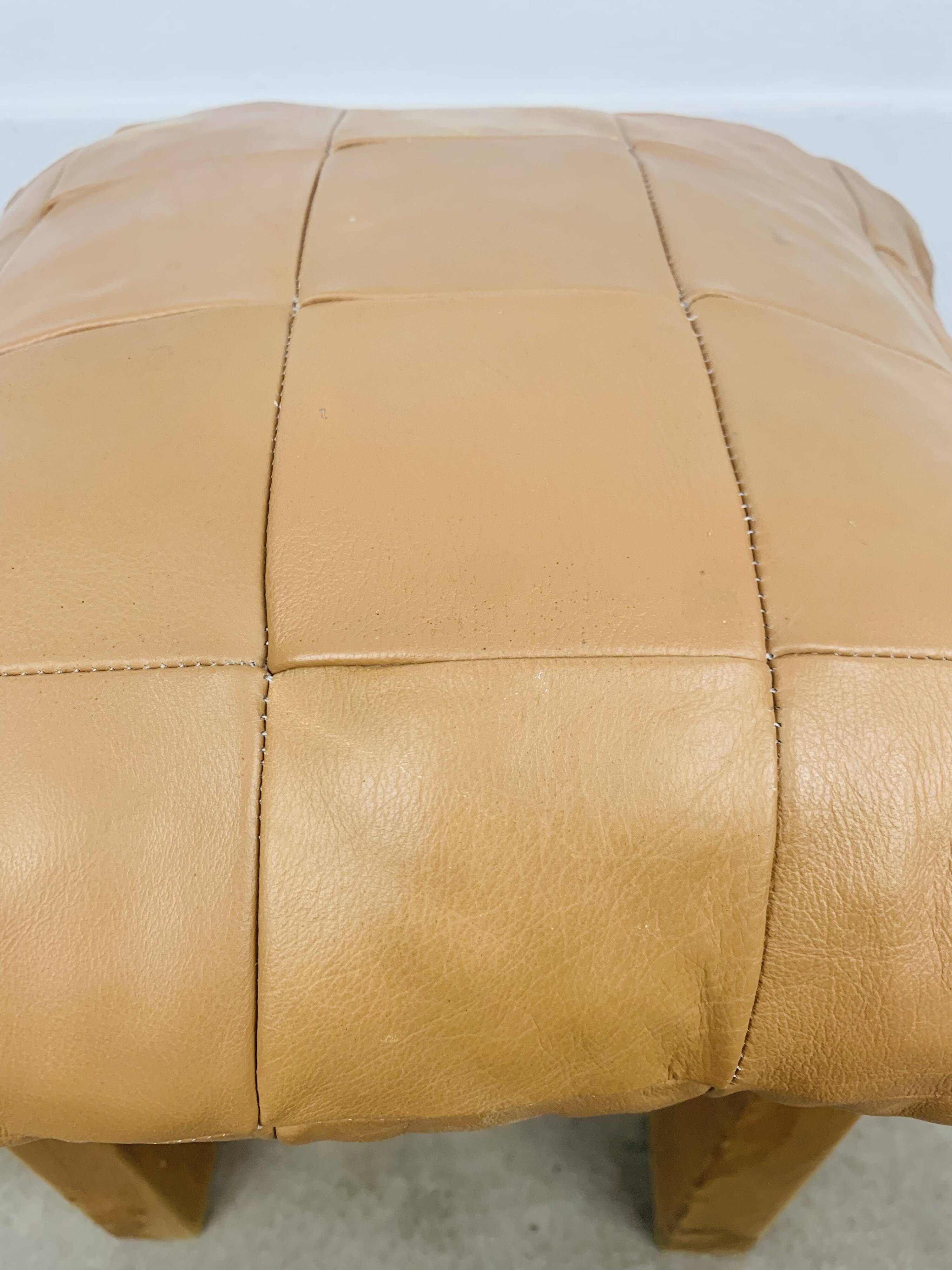 Vintage patchwork leather cushion