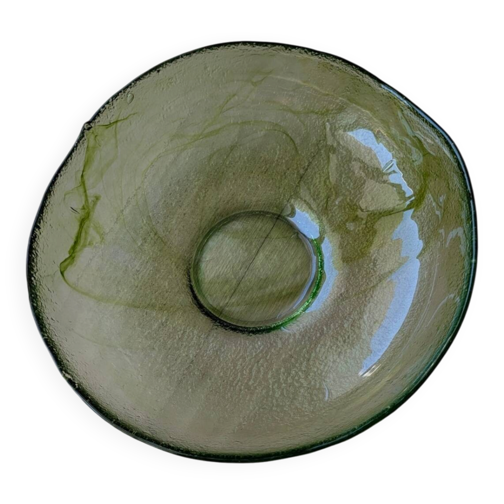 Grand Vintage Salad Bowl XXL 32cm in Hand-Blown Glass – Eco-Friendly Spirit