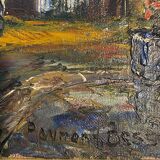 Painting, oil on canvas, Landscape on the island of St Denis by Raymond Besse.