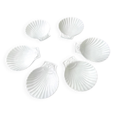 6 Pillivuyt White Porcelain Shell Bowls