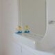 Square Wall Mirror With Shelf / Vintage White Plastic Space Age 1970