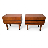 Pair of Scandinavian teak bedside tables from the 1960s.