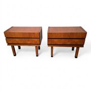 Pair of Scandinavian teak bedside tables from the 1960s.