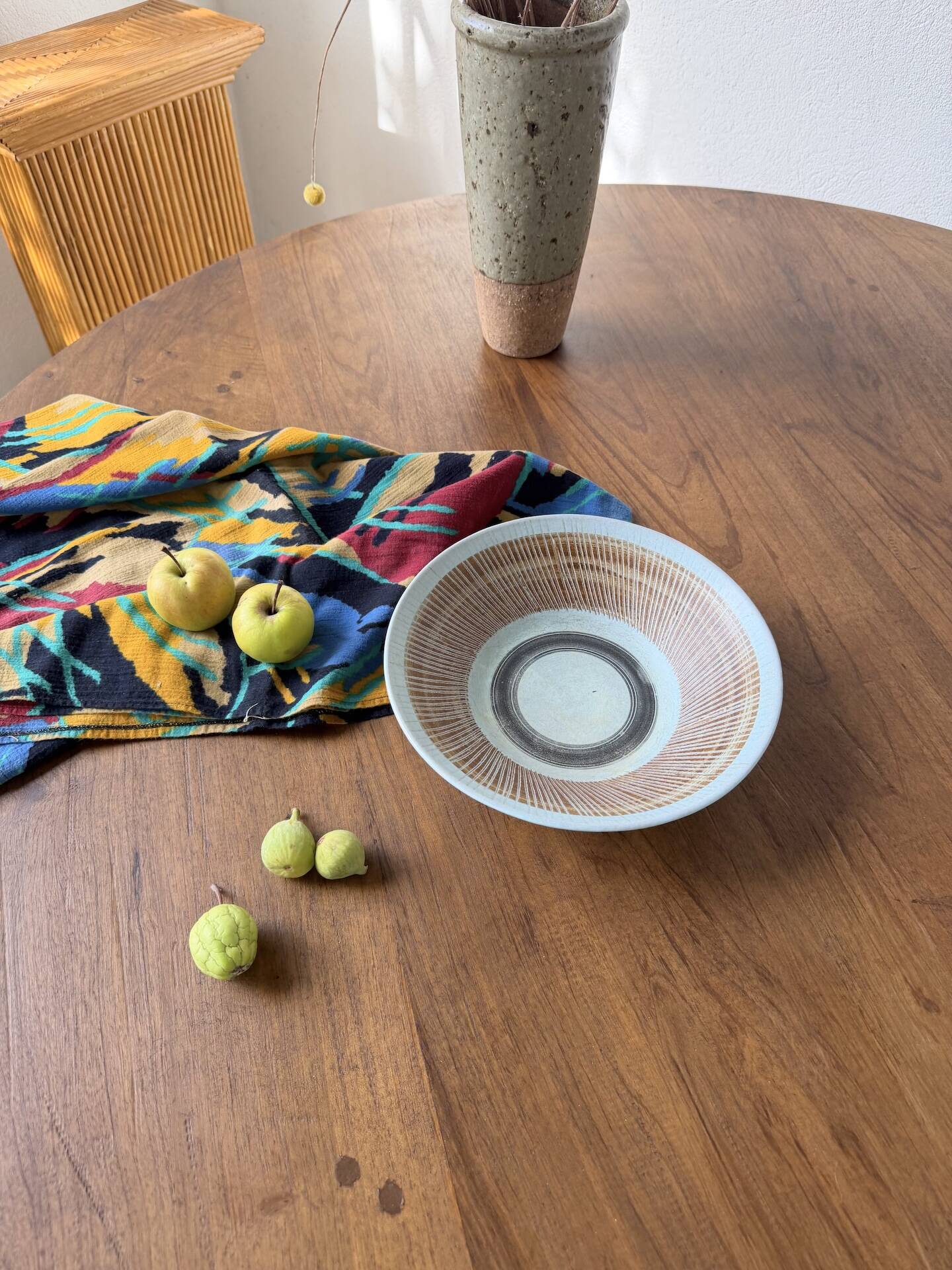 Blue stoneware plate Dominique Guillot Vallauris 1960