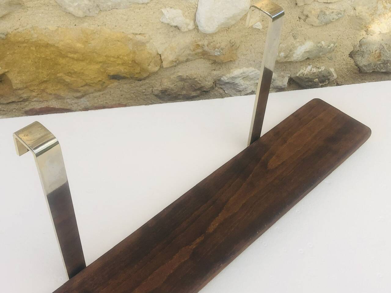 Vintage wall shelf, hanging, metal and wood