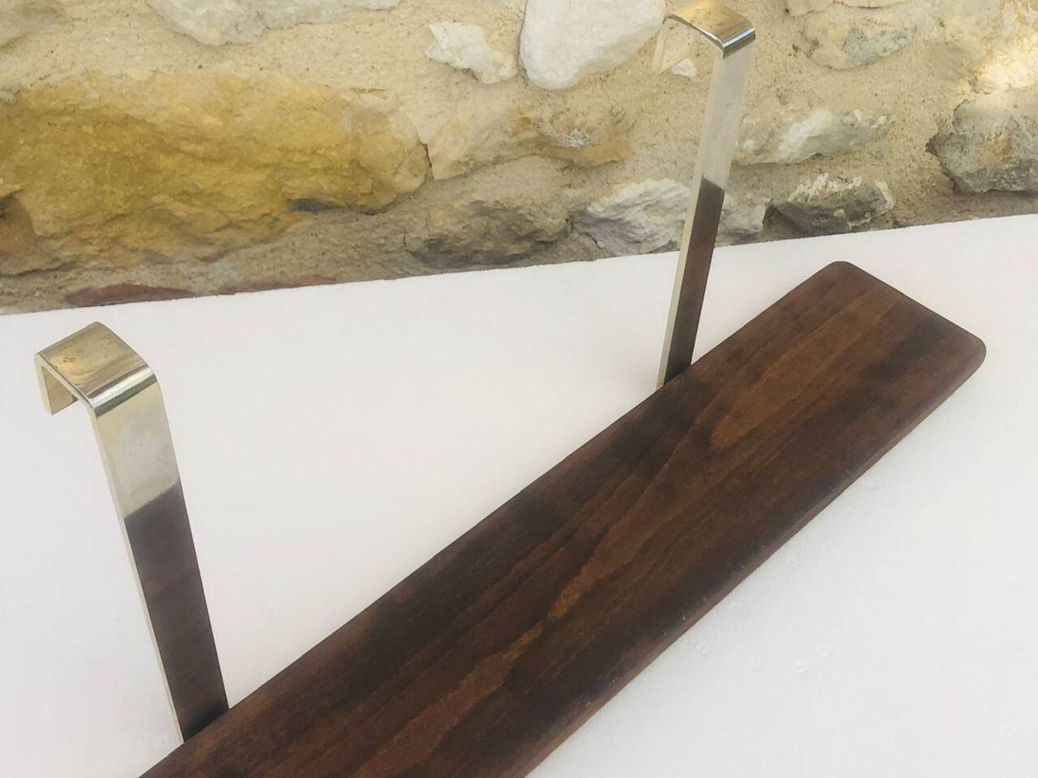 Vintage wall shelf, hanging, metal and wood