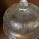Cheese cover cake dish glass molded with relief flower decor