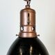 Lampe d'usine industrielle en émail noir avec plateau en fer, italie, 1950s