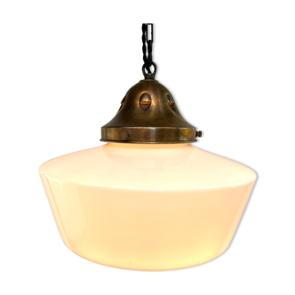 Chandelier opaline holophane 1930