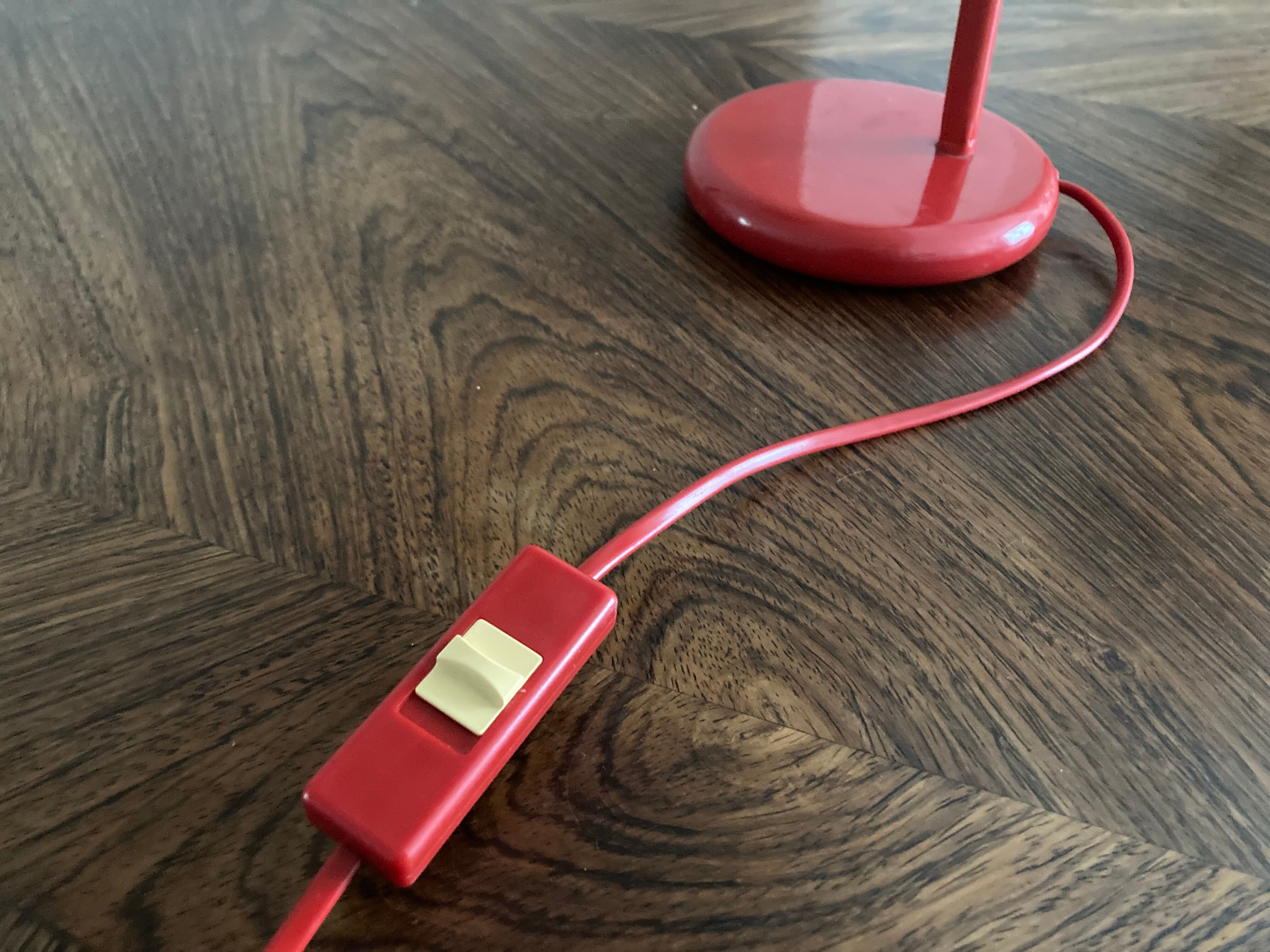Desk lamp or bedside table vintage 80s red