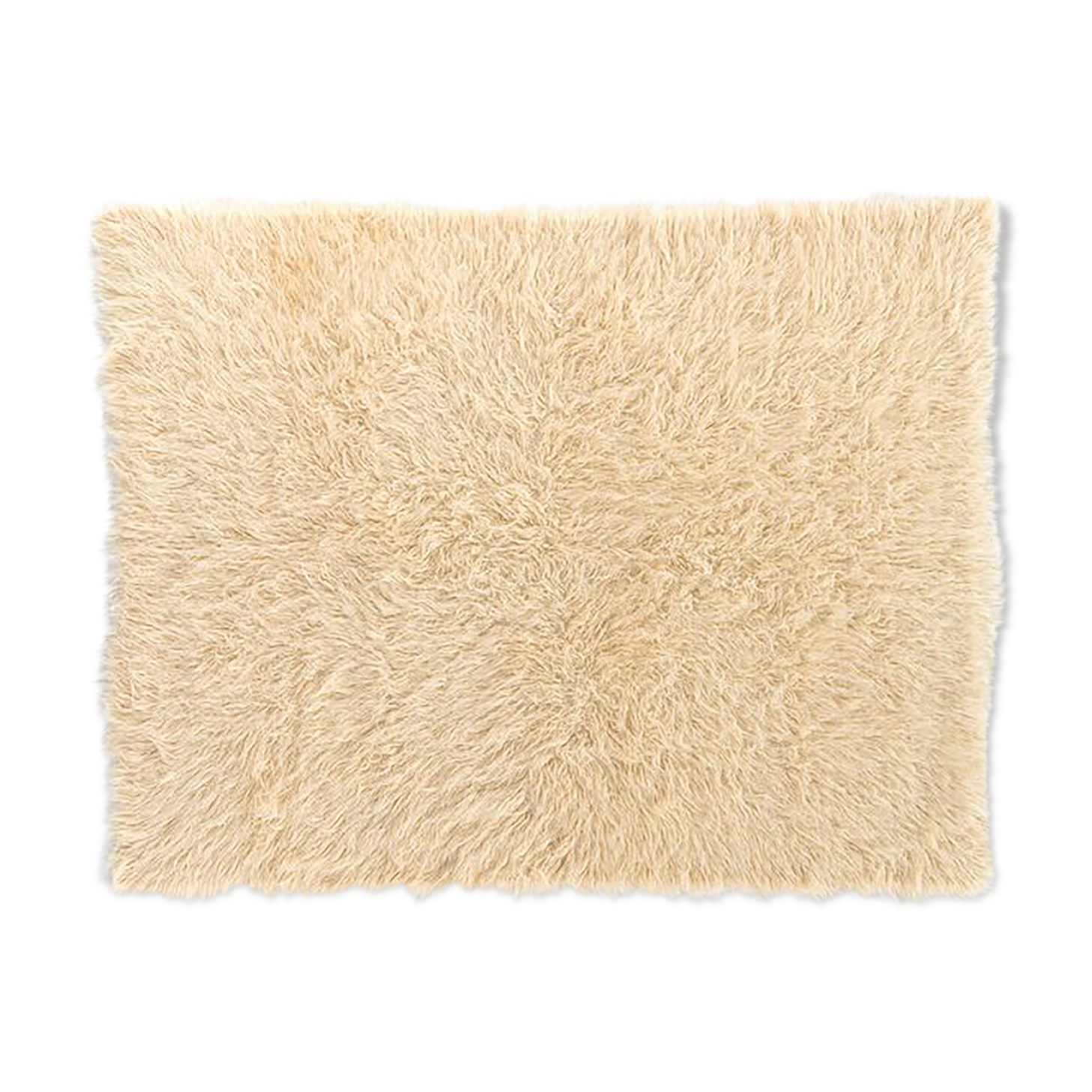 Pure merino wool rug shaggy handmade 140 x 222 cm