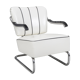 White leather armchair made in 1930s Czechia